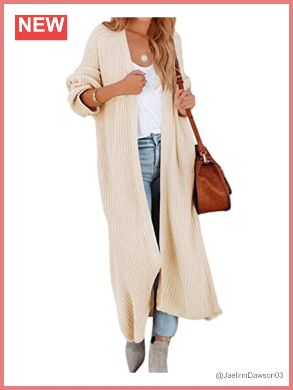 Long Oversized Open Front Knit Duster Cardigan